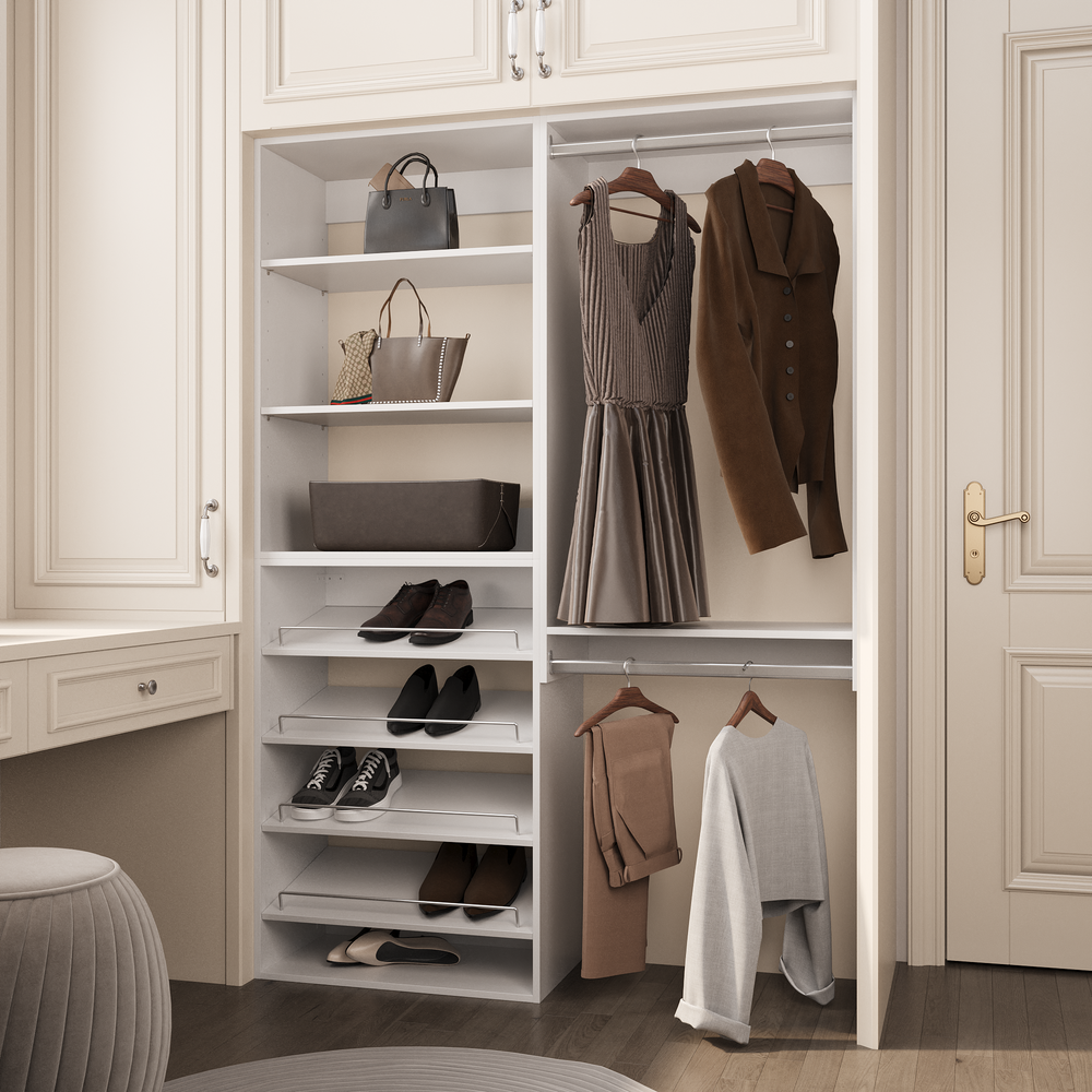 Modular Wardrobe System With Shoe Rack And Hanging