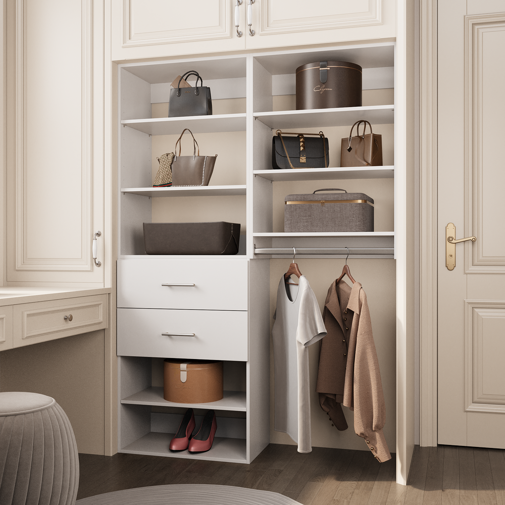 YChoiceMe Two Tier Deluxe White Coat Closet