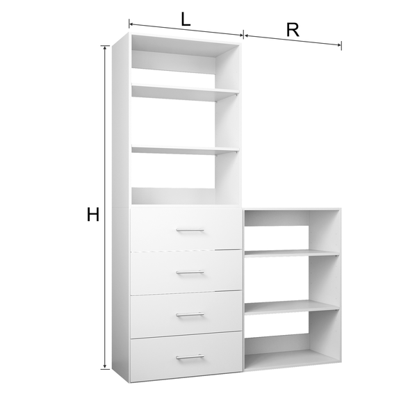 Modular Wardrobe System With 4 Drawers