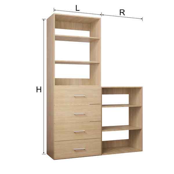 Modular Wardrobe System With 4 Drawers
