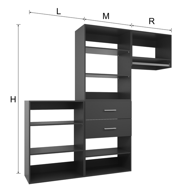 YChoiceMe Walk-In Wardrobe With Drawers Set