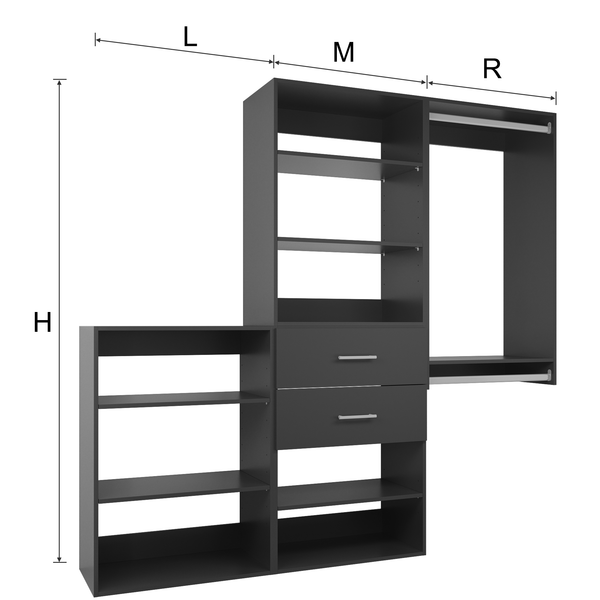 YChoiceMe 58.5-94.5'' W Closet System Starter Kit