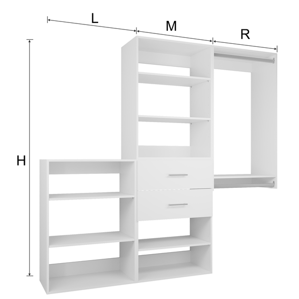 YChoiceMe 58.5-94.5'' W Closet System Starter Kit