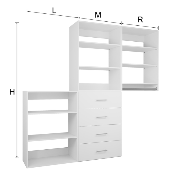 YChoiceMe Bedroom Closet System 3-Piece Kit