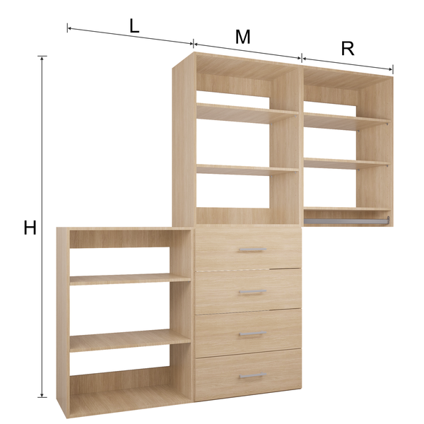 YChoiceMe Bedroom Closet System 3-Piece Kit