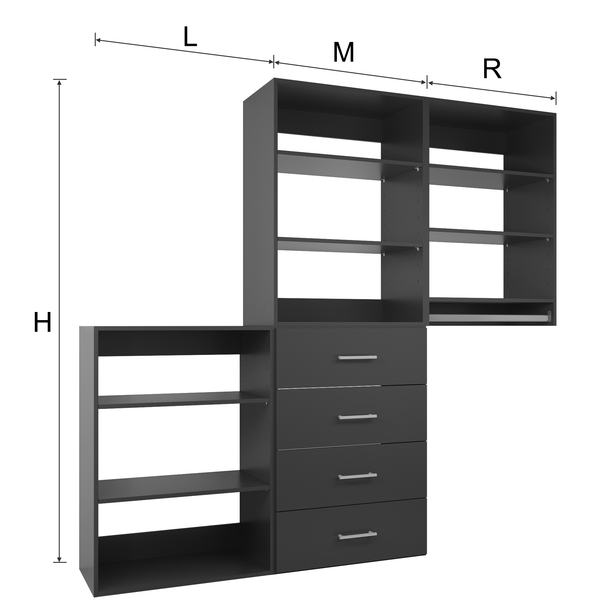 YChoiceMe Bedroom Closet System 3-Piece Kit