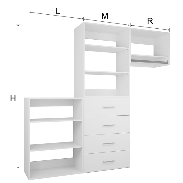 YChoiceMe 58.5-94.5 In Wide Drawer Closet System