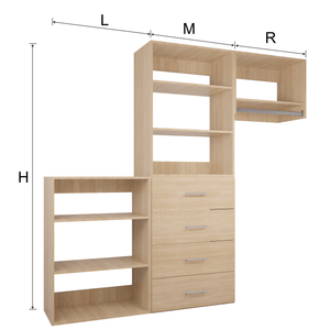 YChoiceMe 58.5-94.5 In Wide Drawer Closet System