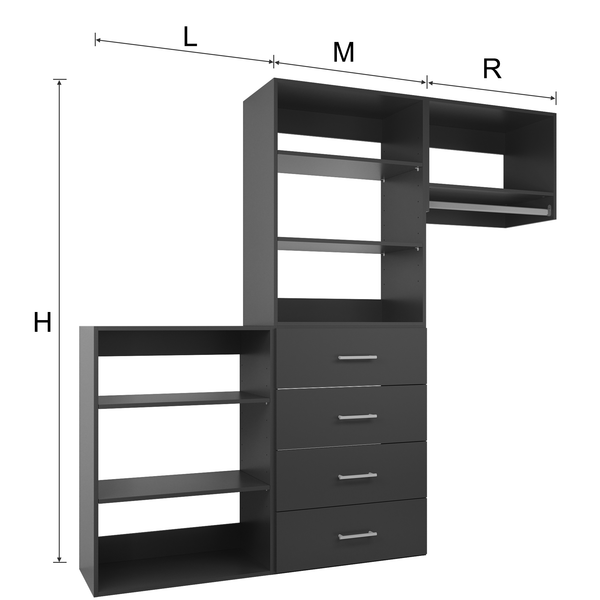YChoiceMe 58.5-94.5 In Wide Drawer Closet System