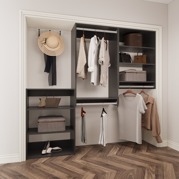 White 3-Piece Modular Closet (58.5"W - 94.5"W)