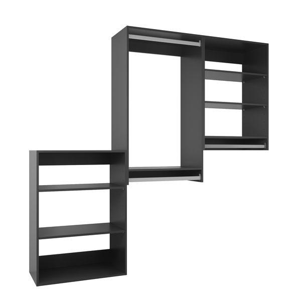 White 3-Piece Modular Closet (58.5"W - 94.5"W)