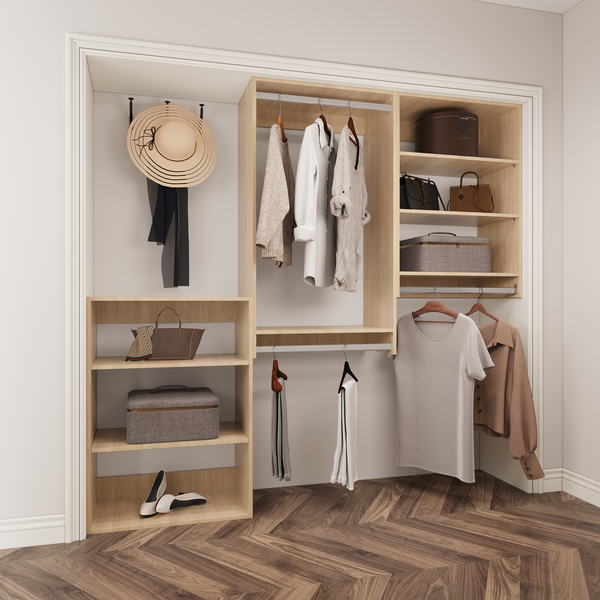 White 3-Piece Modular Closet (58.5"W - 94.5"W)