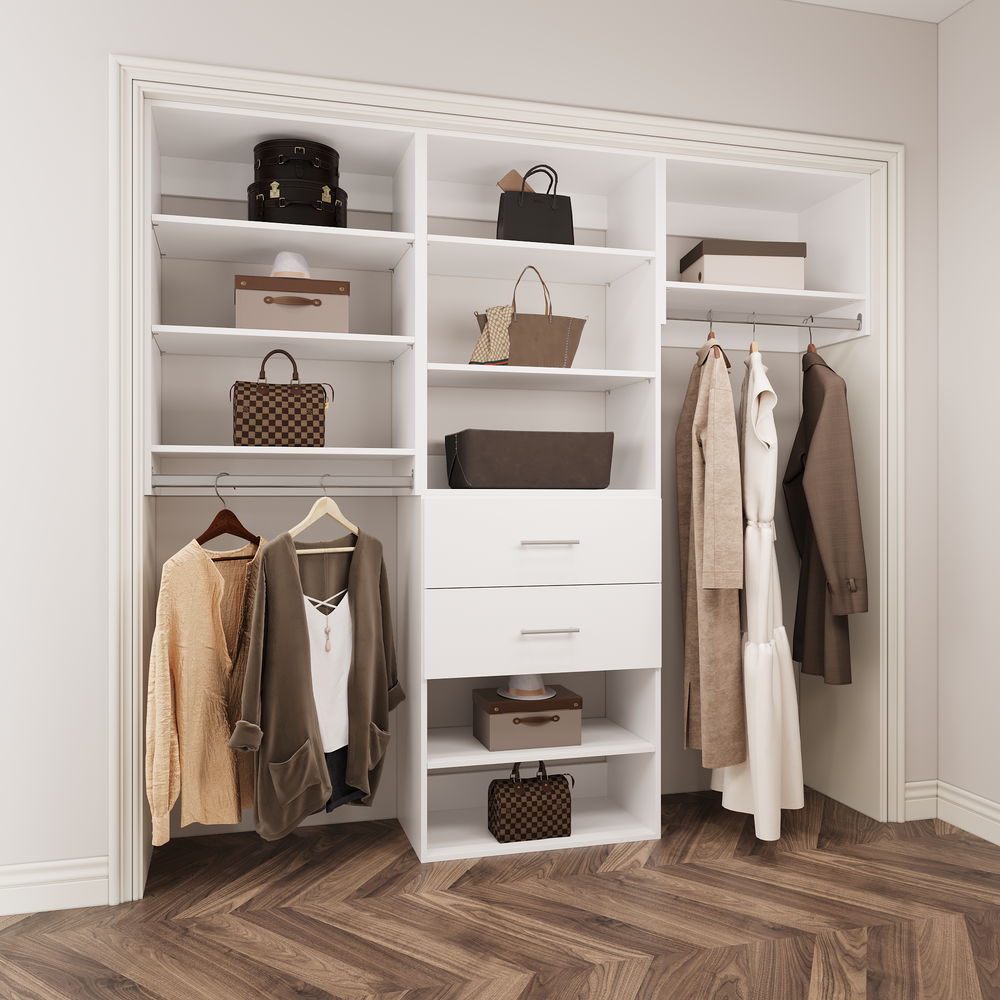 YChoiceMe Wardrobe Shelving System With 2 Drawers