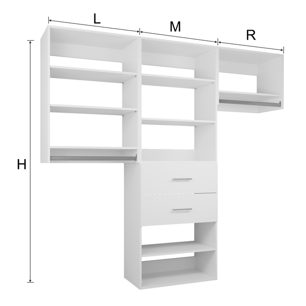 YChoiceMe Wardrobe Shelving System With 2 Drawers