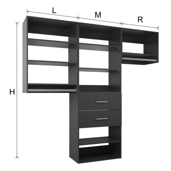 YChoiceMe Wardrobe Shelving System With 2 Drawers
