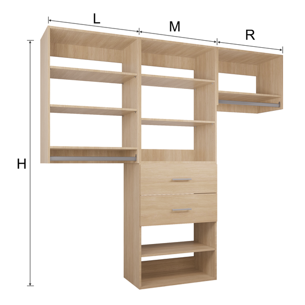 YChoiceMe Wardrobe Shelving System With 2 Drawers