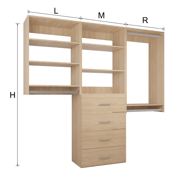 Closet Organizing System With Drawers