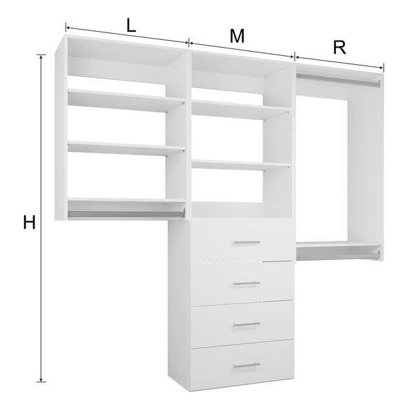 Closet Organizing System With Drawers