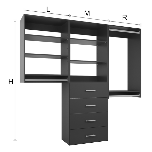 Closet Organizing System With Drawers