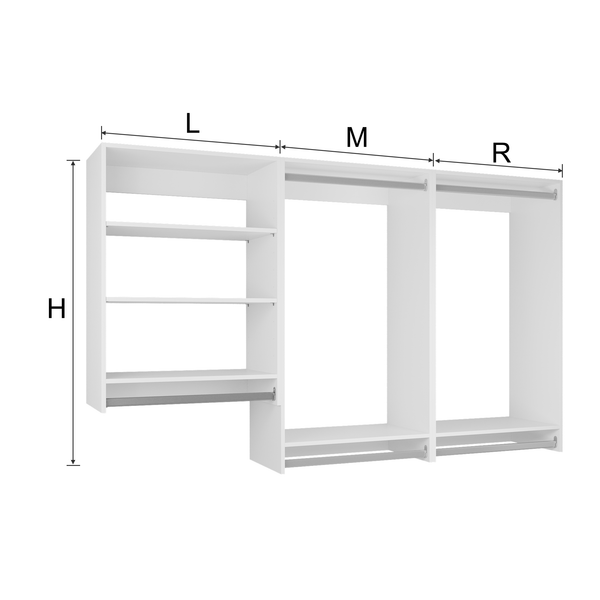 YChoiceMe 3-Piece Hanging Closet Organizer