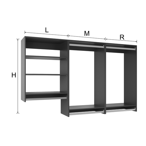 YChoiceMe 3-Piece Hanging Closet Organizer