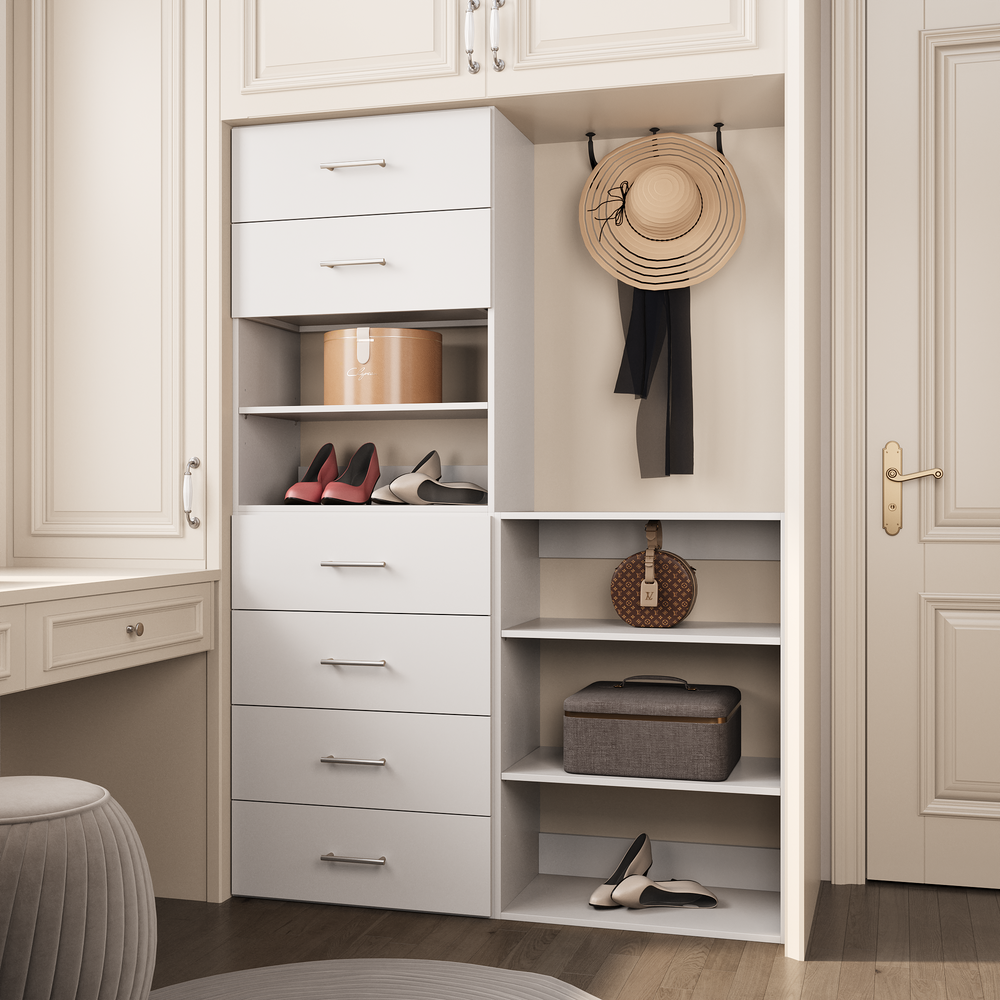 YChoiceMe Two-Piece Storage Cabinet With Drawers