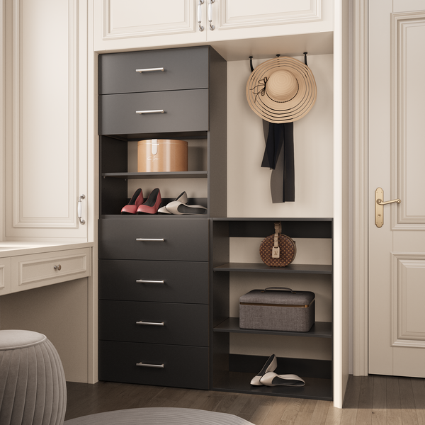 YChoiceMe Two-Piece Storage Cabinet With Drawers