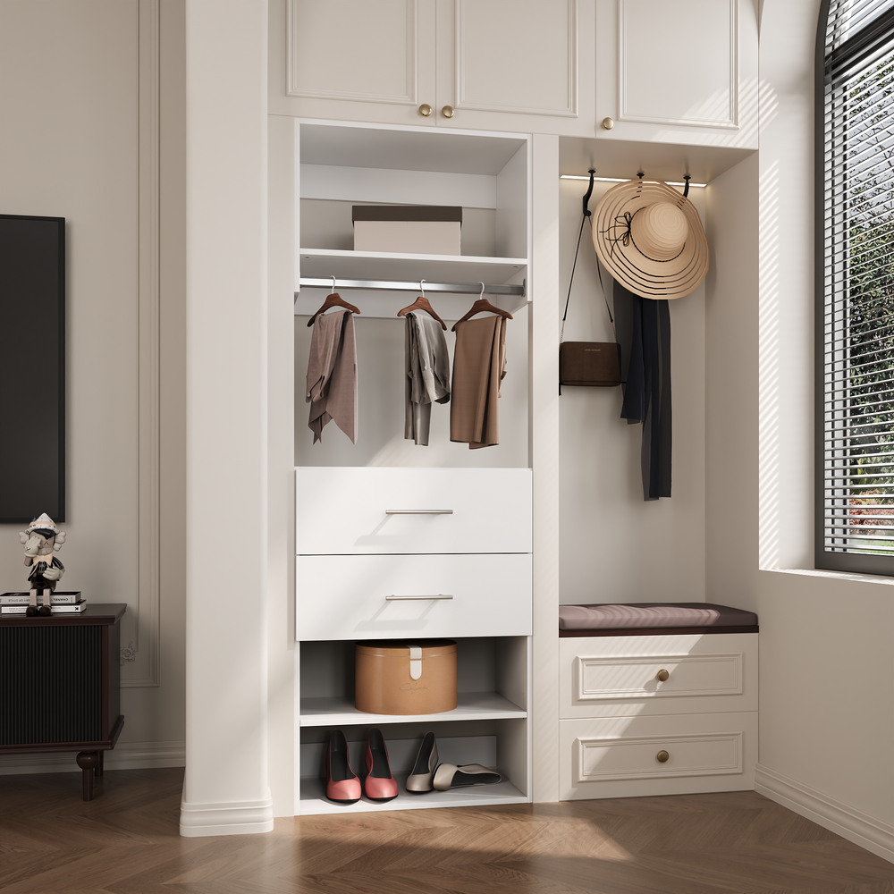 YChoiceMe Hallway Clothes Closet with 2 Drawers