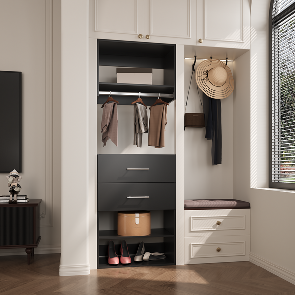 YChoiceMe Hallway Clothes Closet with 2 Drawers