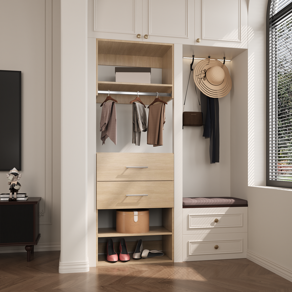 YChoiceMe Hallway Clothes Closet with 2 Drawers