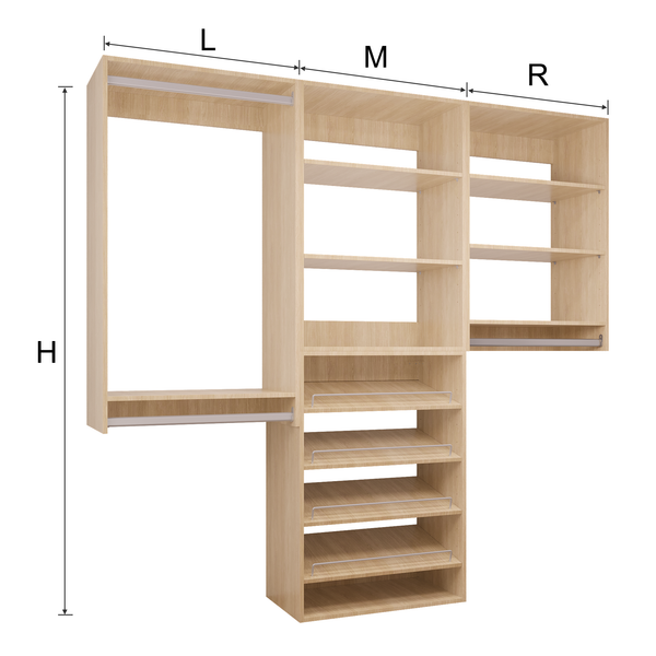 Modular Storage 58.5" W - 94.5" W Closet System