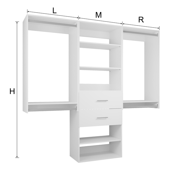 YChoiceMe Modular Hanging Wardrobe With Drawers