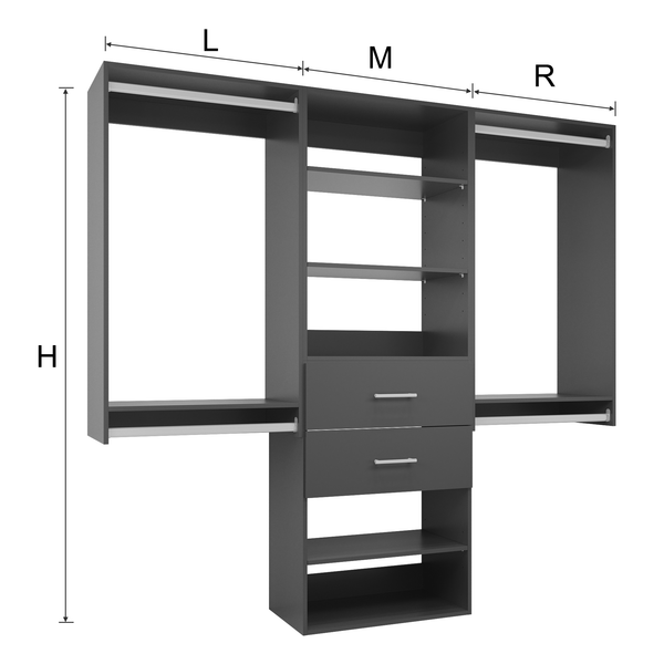 YChoiceMe Modular Hanging Wardrobe With Drawers