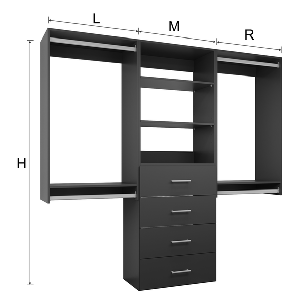 YChoiceMe Modular Closets Closet Kit with Hanging
