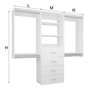 YChoiceMe Modular Closets Closet Kit with Hanging