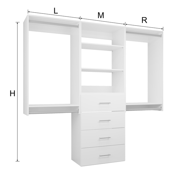 YChoiceMe Modular Closets Closet Kit with Hanging