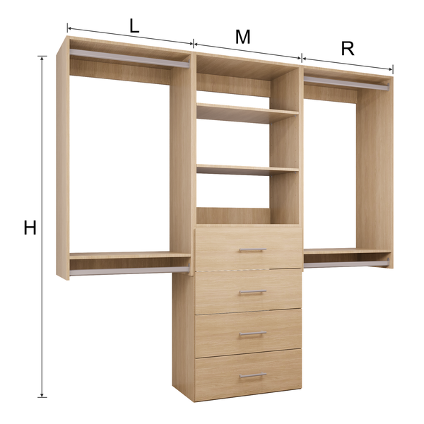 YChoiceMe Modular Closets Closet Kit with Hanging